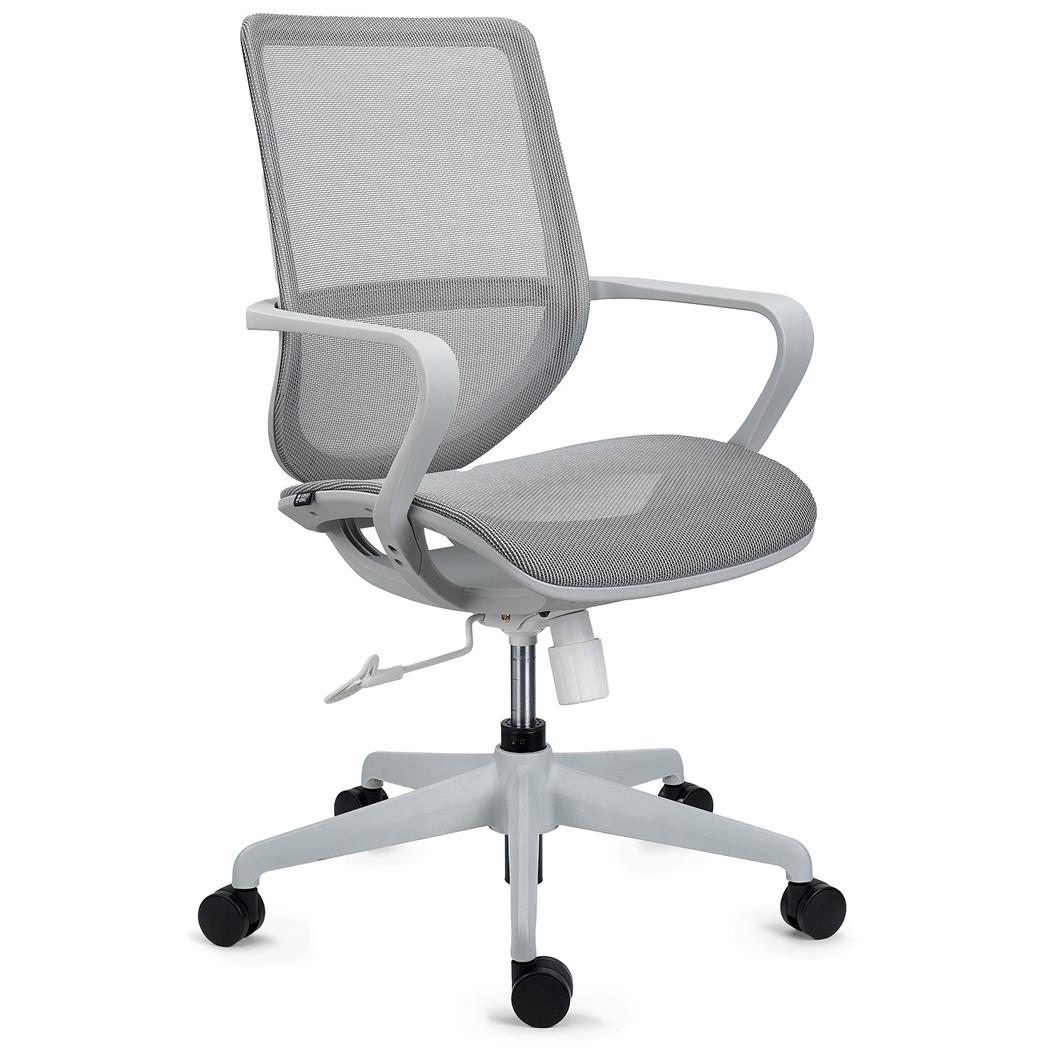 Ergonomischer Bürostuhl PACIFIC auffälliges Design, Stoff und atmungsaktives Netz, Farbe Grau