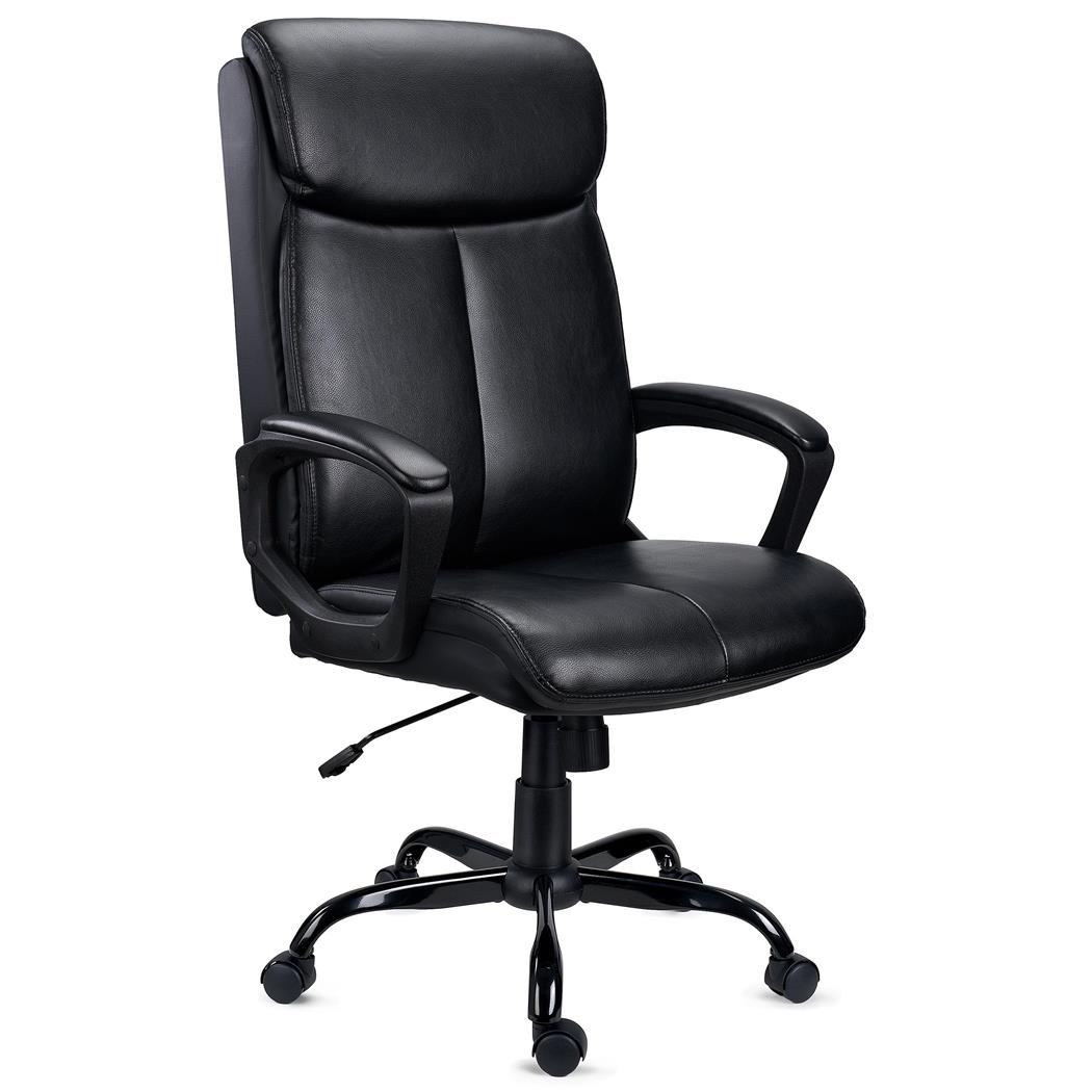 Bürosessel COSMO, hohe Qualität, elegantes Design, Leder, Schwarz