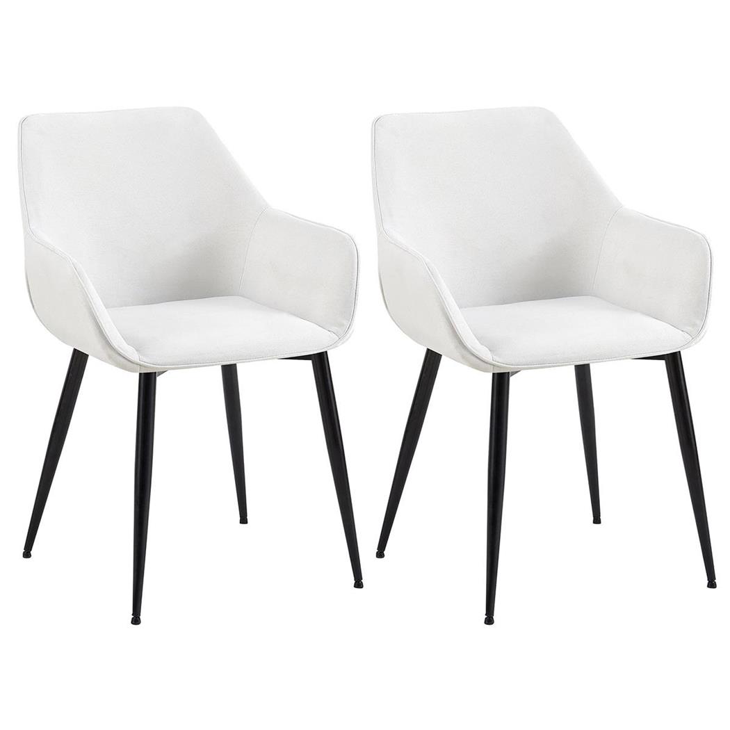 Im 2er-Set: Besucherstuhl MAYA, schwarzes Metallgestell, Stoffbezug, Farbe Creme