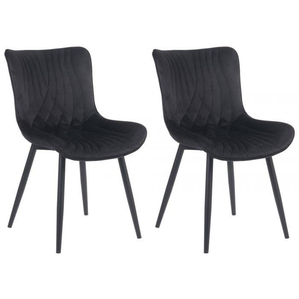 2er Set: Besucherstuhl KIMET SAMT, mit großzügige Rückenlehne, Metallgestell, Farbe Schwarz