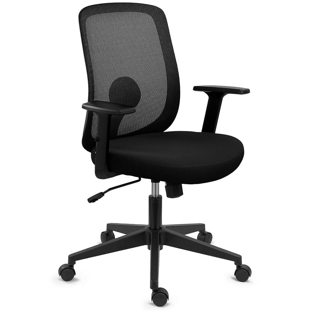 Bürostuhl VESPA, Lordosenstütze, verstellbare Armlehnen, attraktives Design, Farbe Schwarz