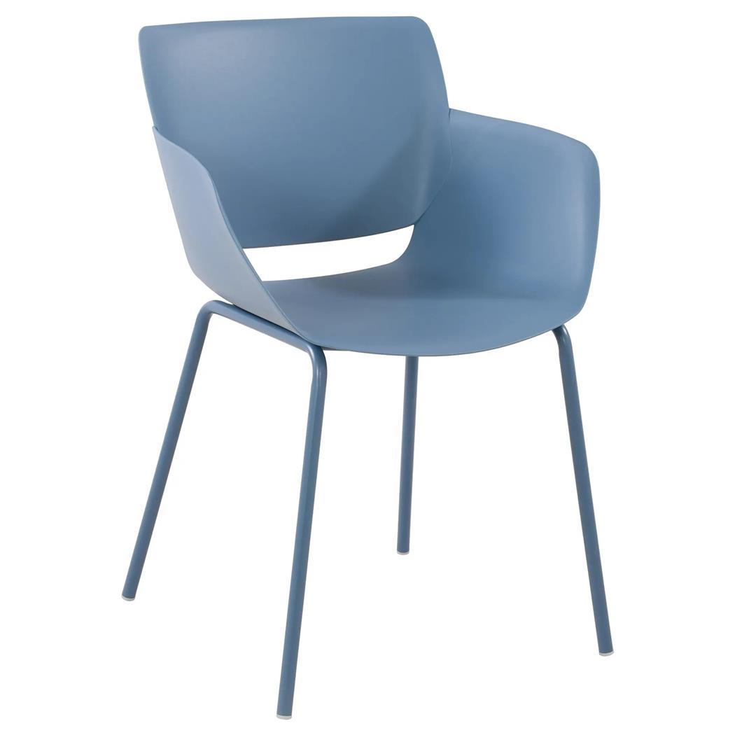 Besucherstuhl RIKO, modernes Design, bequem und elegant, Kunststoff, Blau