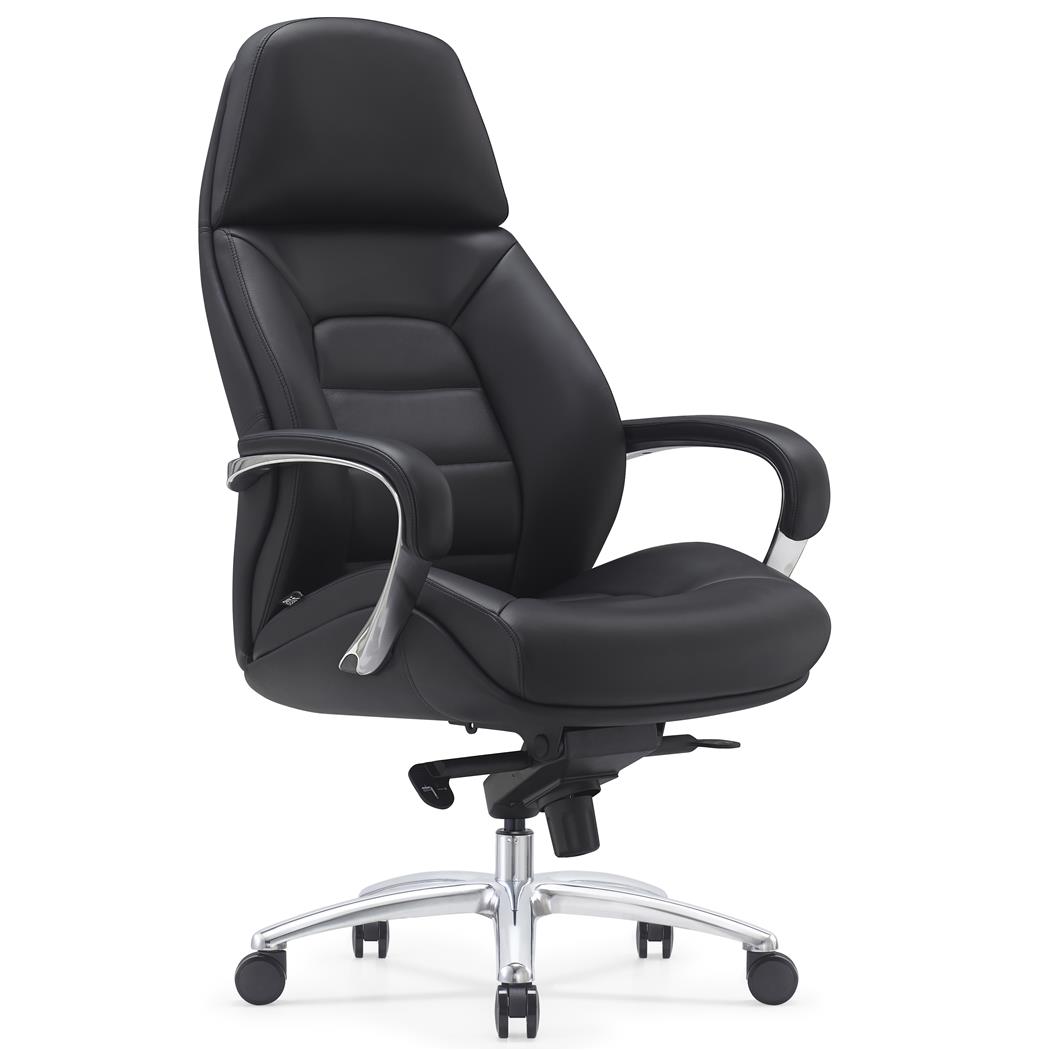 Chefsessel SHANGHAI, XXL, Wippmechanismus, Echtleder, großzügig gepolstert, Farbe Schwarz