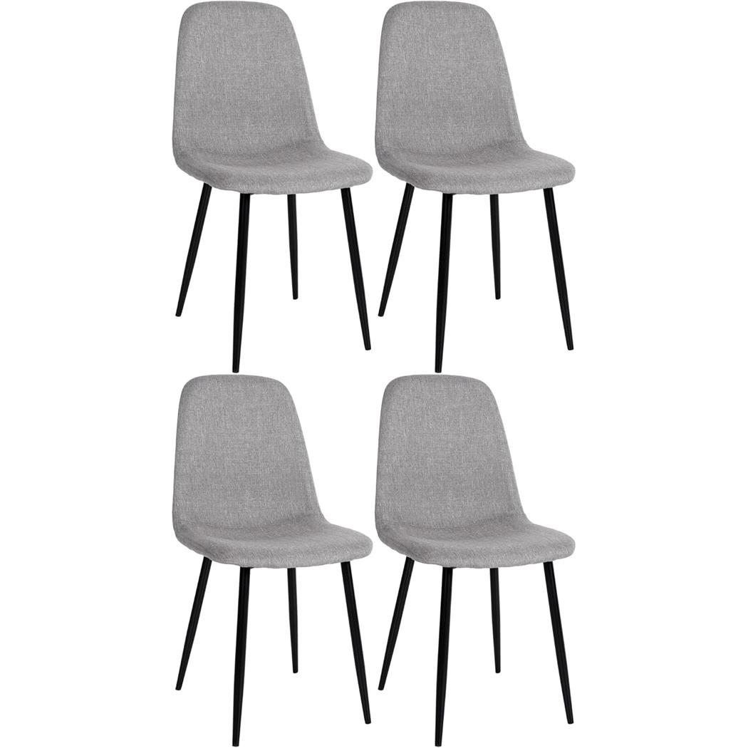 Im 4er Set: Besucherstuhl NAIPES STOFF, robustes Metallgestell, Stoffbezug, Farbe Hellgrau
