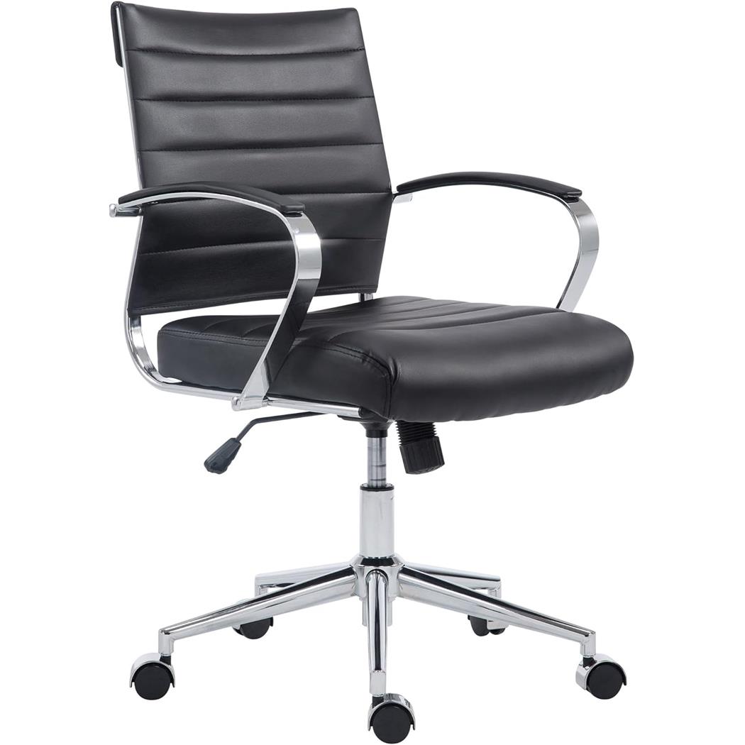 Chefsessel EVERY, modernes Design, Metallgestell, Kunstleder, Farbe Schwarz