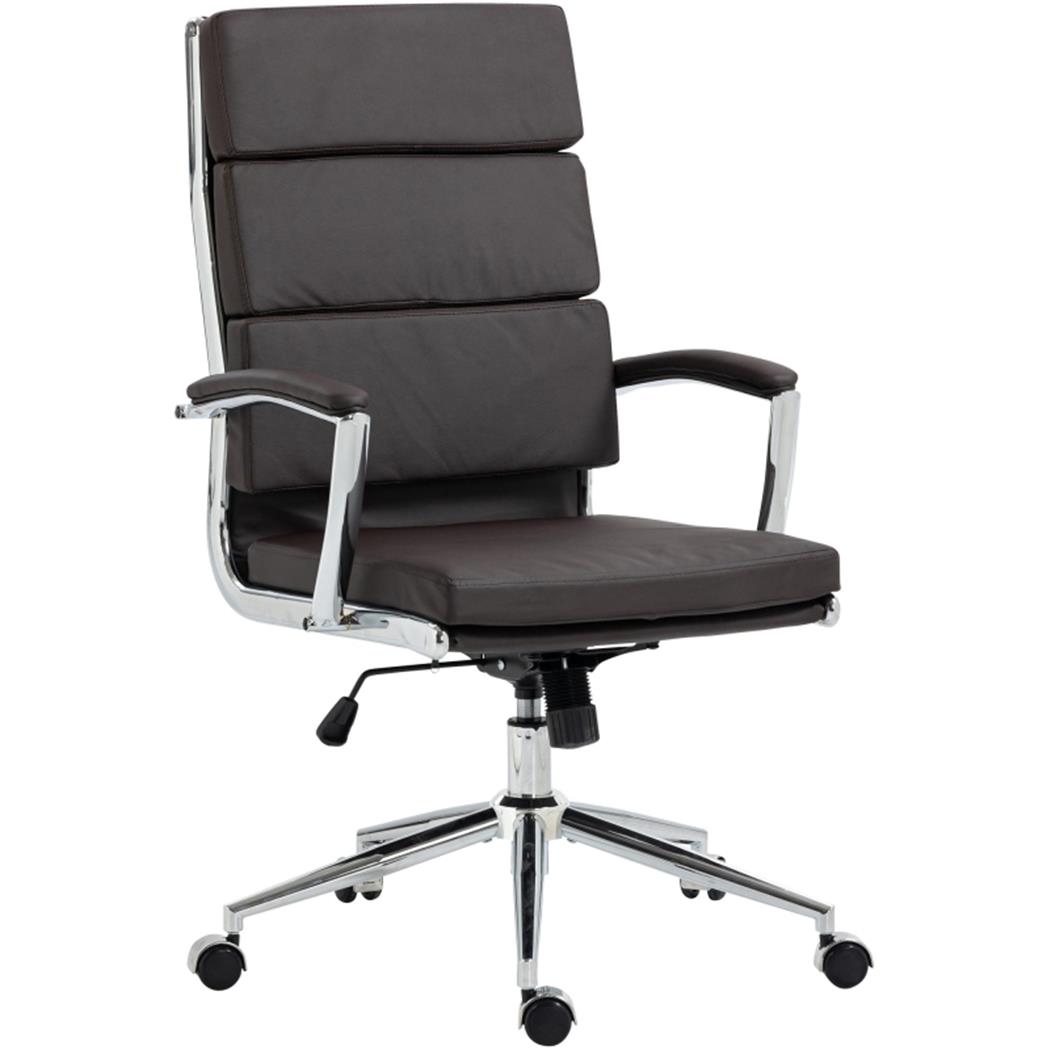 Chefsessel TODRA KUNSTLEDER, klassisches modernes Design, sehr bequem, Farbe Dunkelbraun