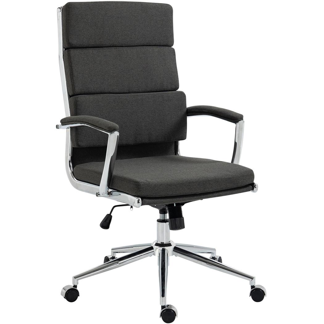 Chefsessel TODRA STOFF, klassisches modernes Design, sehr bequem, Farbe Dunkelgrau