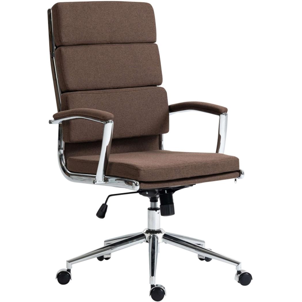 Chefsessel TODRA STOFF, klassisches modernes Design, sehr bequem, Farbe Braun