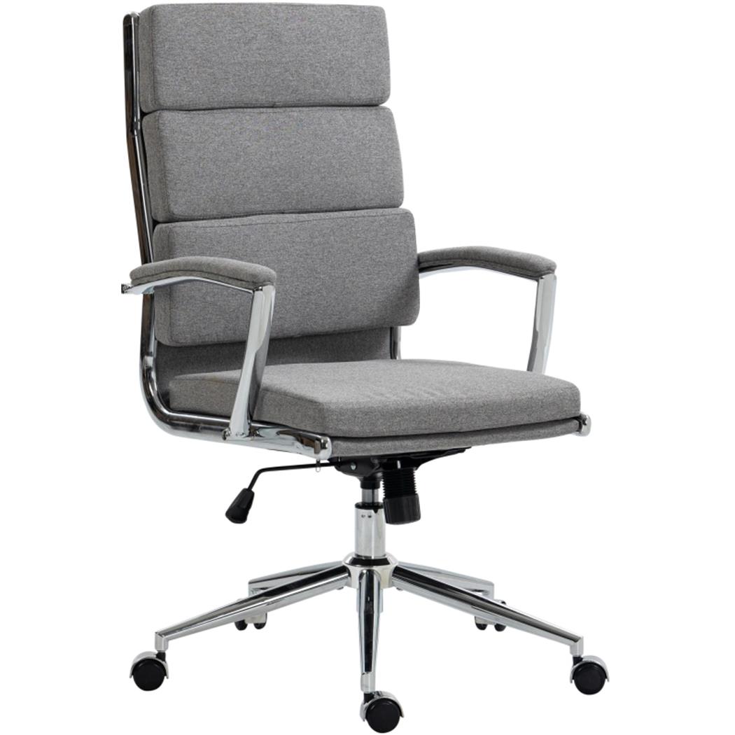 Chefsessel TODRA STOFF, klassisches modernes Design, sehr bequem, Farbe Hellgrau