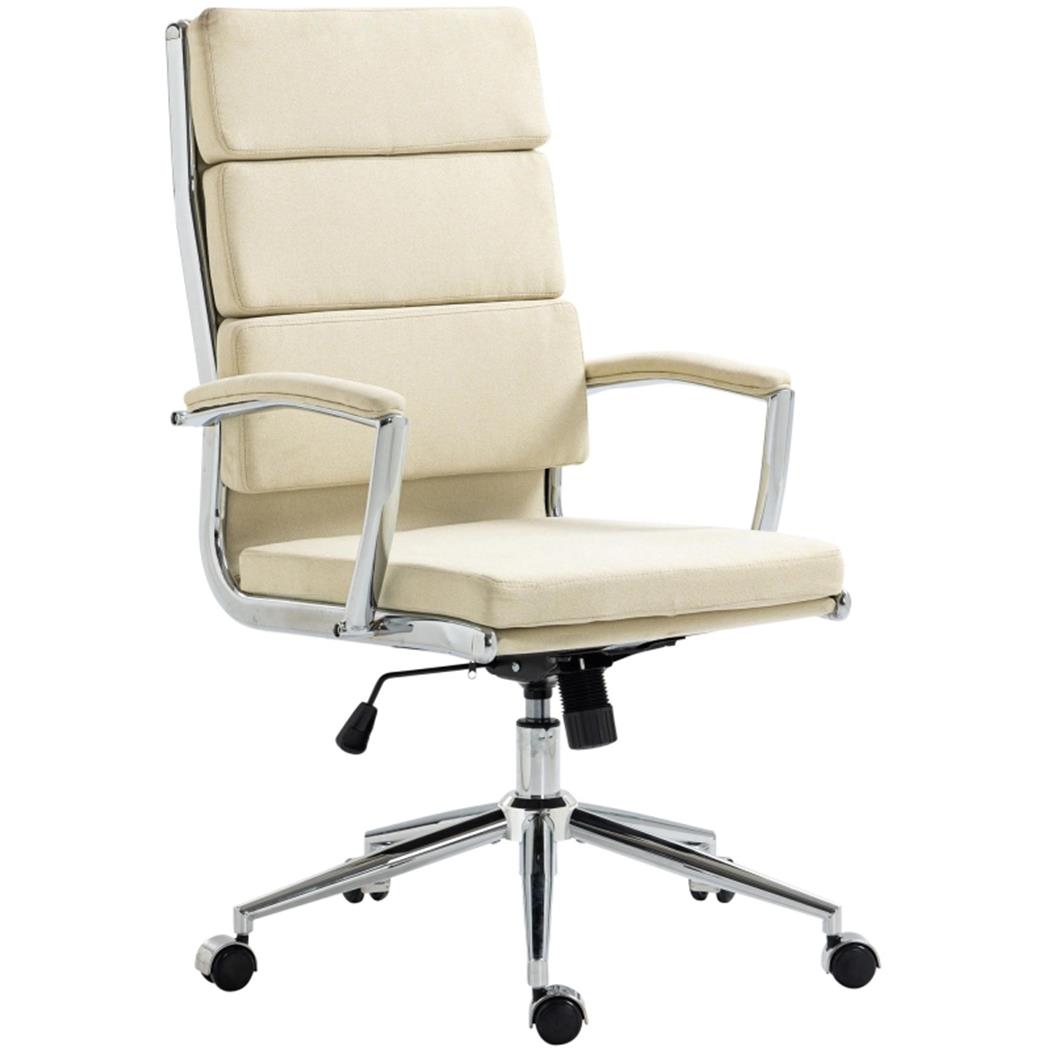 Chefsessel TODRA STOFF, klassisches modernes Design, sehr bequem, Farbe Creme