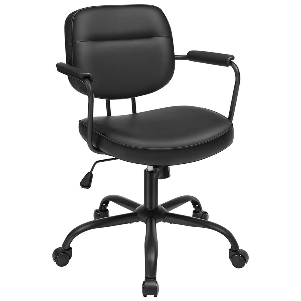 Bürostuhl CLASSIC, kompakt und vielseitig, Leder, Farbe Schwarz