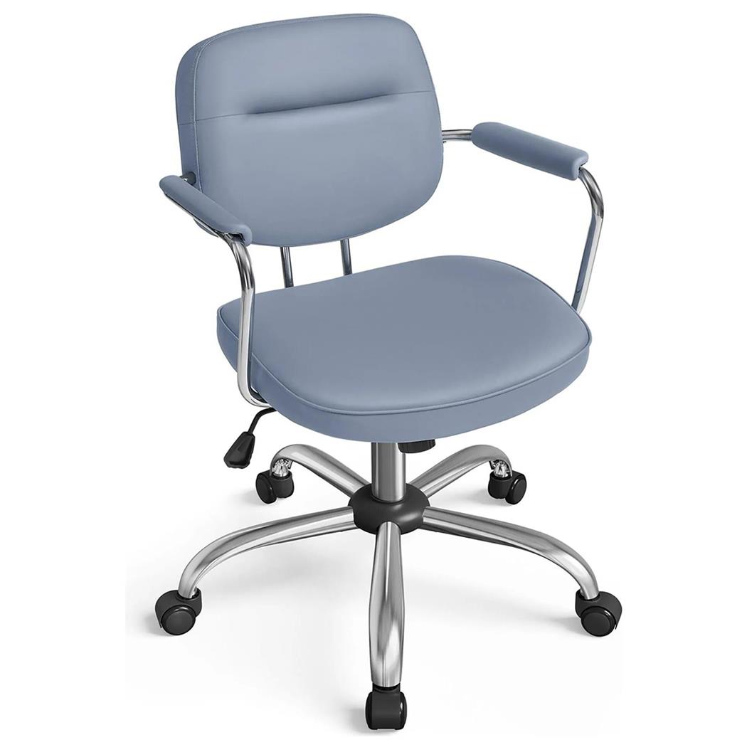 Bürostuhl CLASSIC, kompakt und vielseitig, Leder, Farbe Graublau