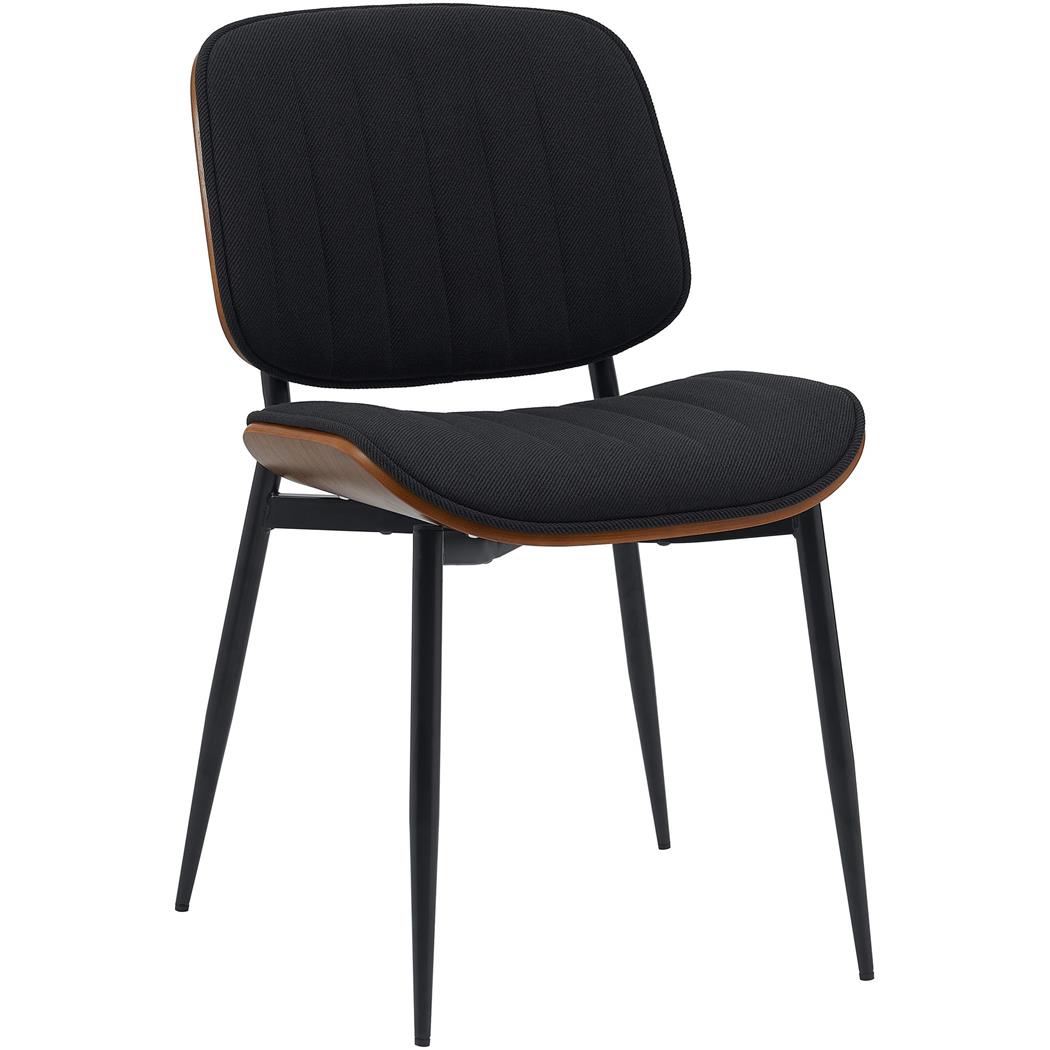 Besucherstuhl YUMI, elegante Holzstruktur, bequem gepolstert, Stoff, Farbe Walnuss/ Schwarz