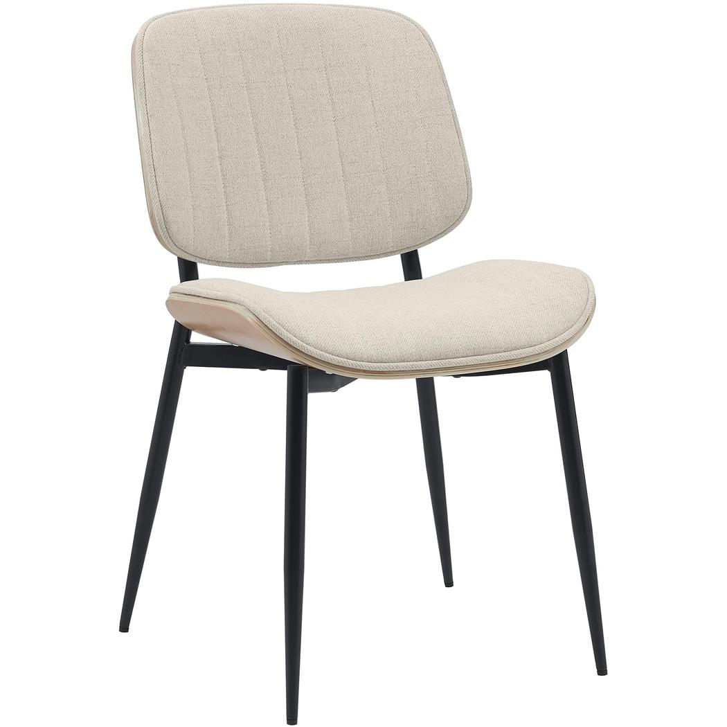 Besucherstuhl YUMI, elegante Holzstruktur, bequem gepolstert, Stoff, Farbe Natur/ Creme