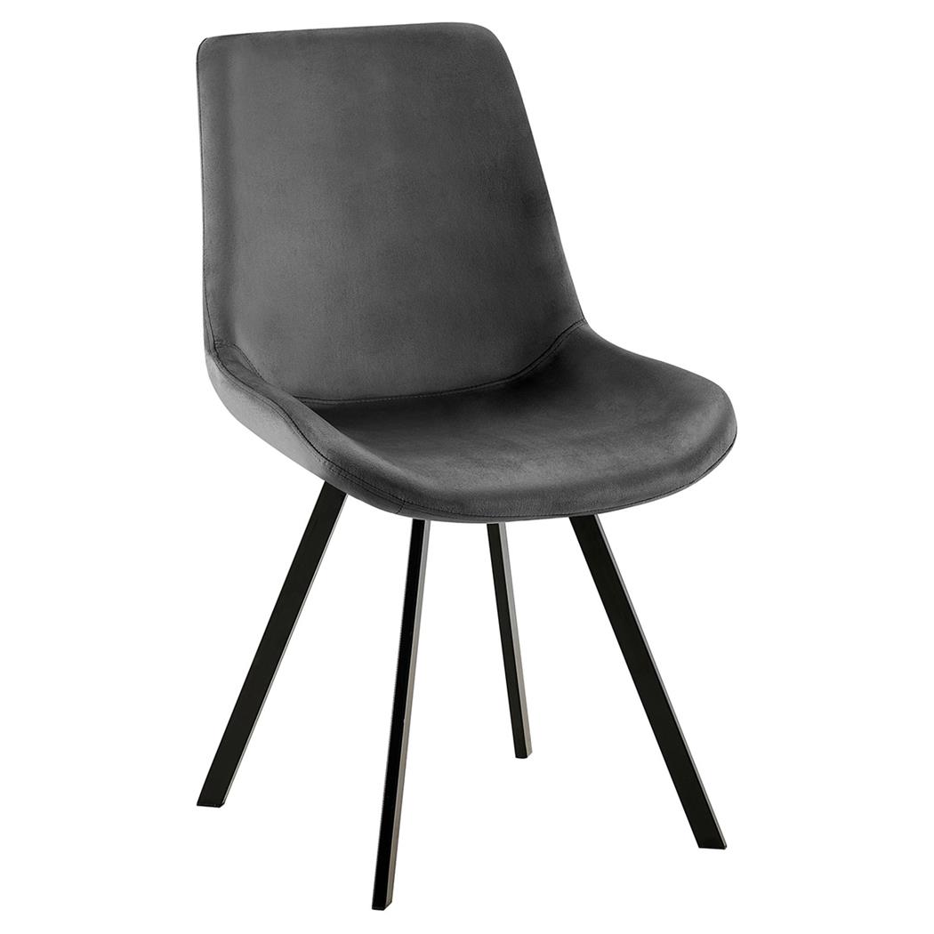 Besucherstuhl UNAMI, elegantes Design, Vierfuß-Gestell aus Metall, drehbar, Samtbezug, Farbe Dunkelgrau
