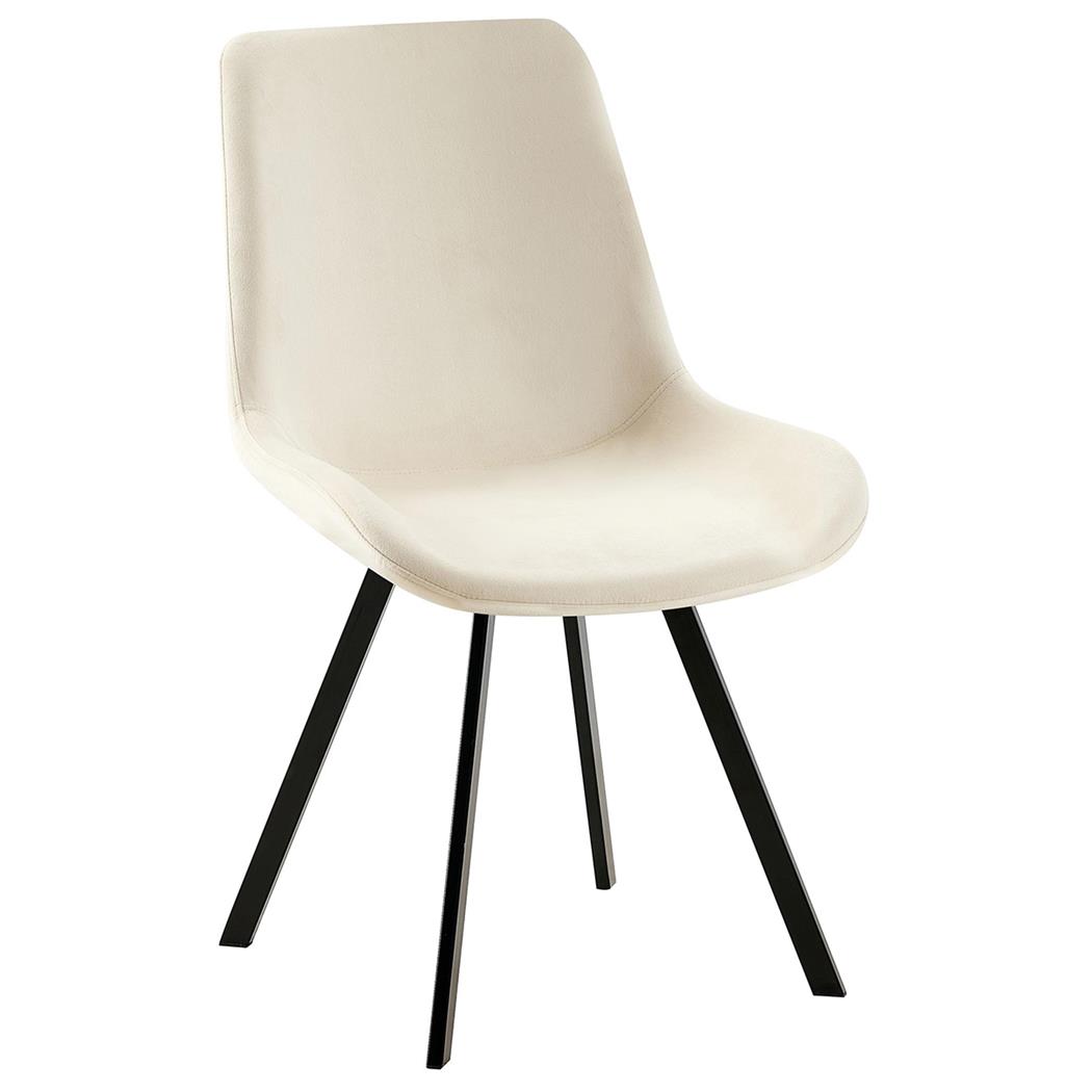Besucherstuhl UNAMI, elegantes Design, Vierfuß-Gestell aus Metall, drehbar, Samtbezug, Farbe Creme