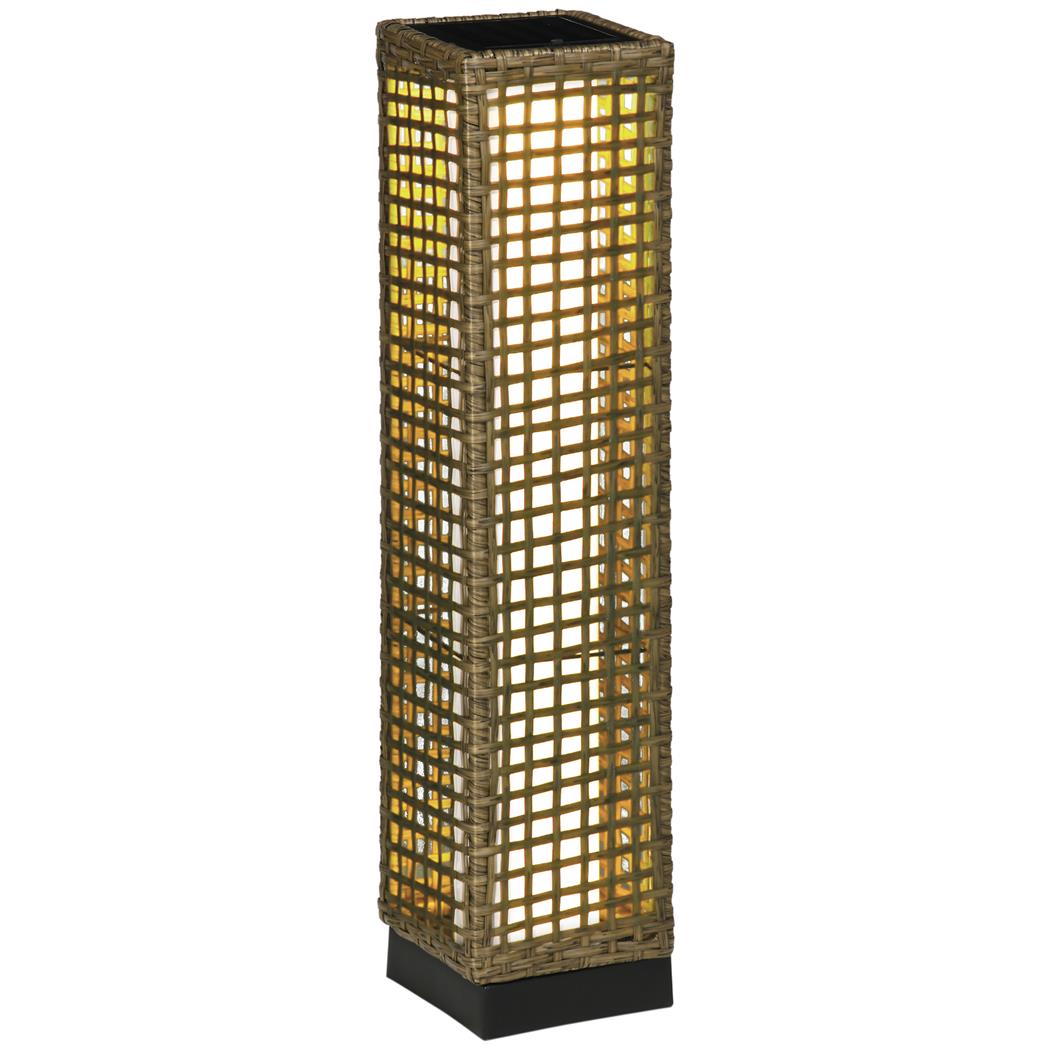 Bürolampe NEXO, Solarlampe mit Rattangeflecht, Höhe 69 cm, Farbe Braun