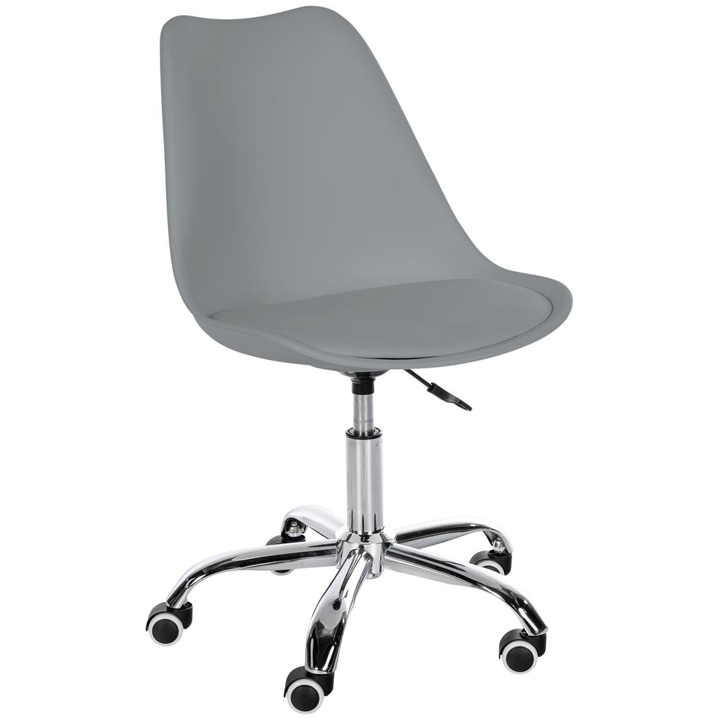 Arbeitshocker BAVIERA , weich gepolstert, Kunstleder, Farbe Grau