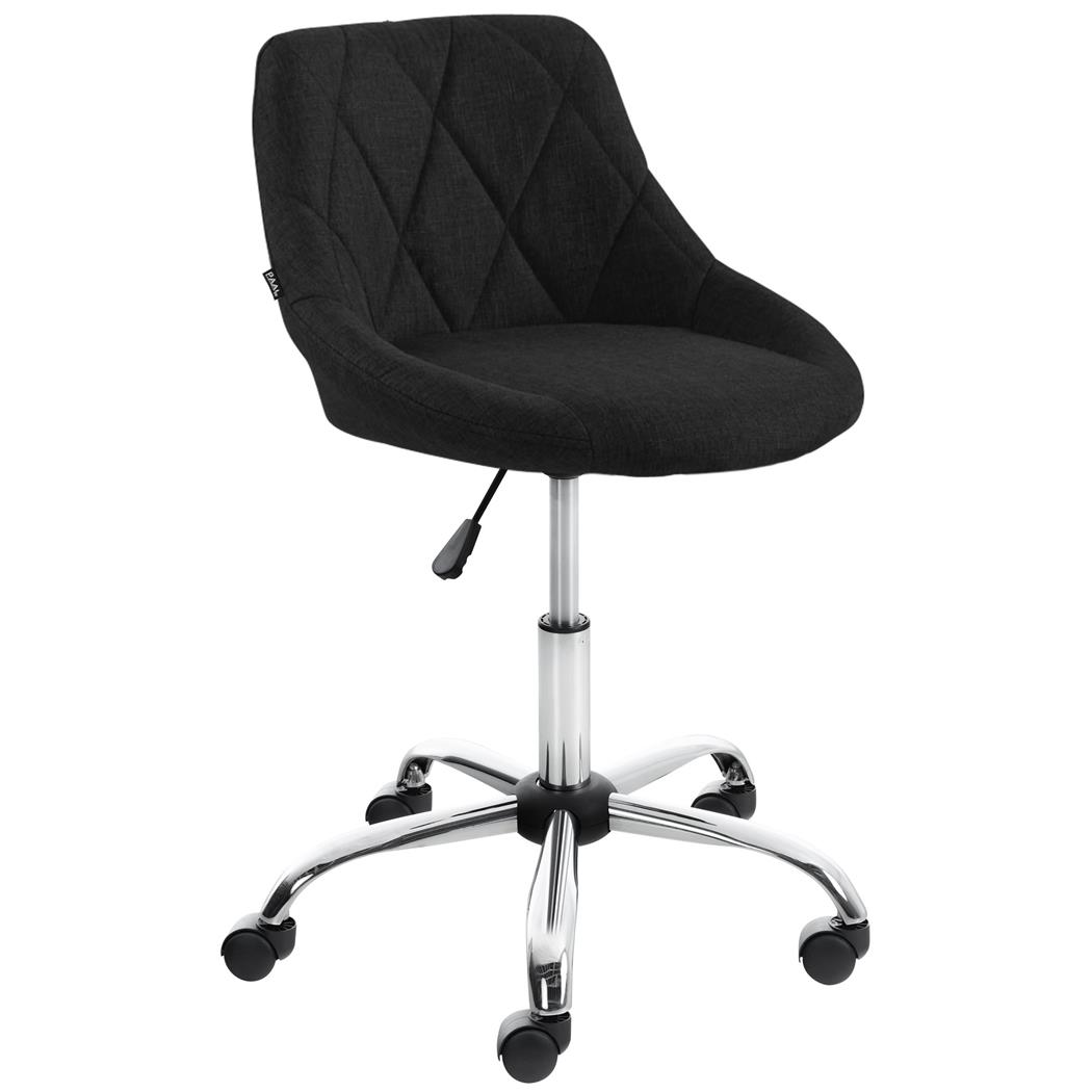 Arbeitshocker DOVER, Stoffpolsterung mit Ziernähten, Farbe Schwarz