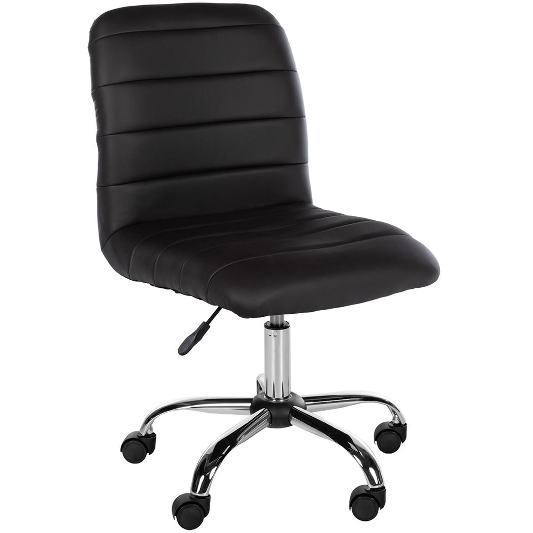 Bürostuhl KIMU, gepolstert und bequem, Metallgestell, Kunstleder, Farbe Dunkelbraun