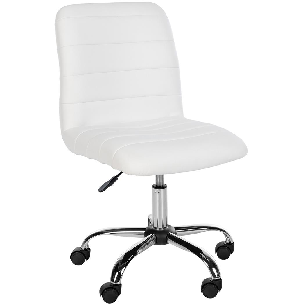 Bürostuhl KIMU, gepolstert und bequem, Metallgestell, Kunstleder, Farbe Weiß