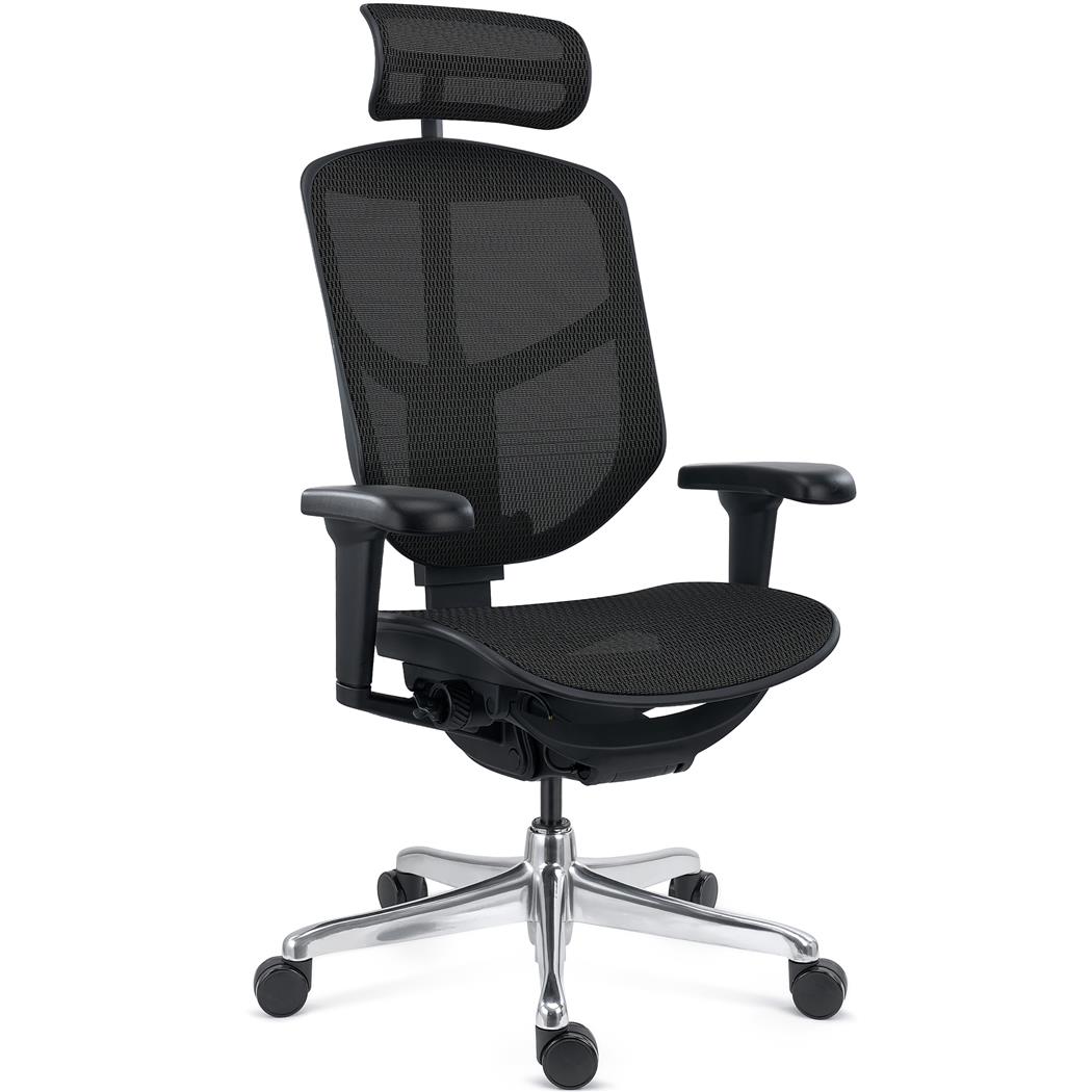 Ergonomischer Bürostuhl ENJOY, komplett einstellbar, professionelle Qualität, exklusives Design, Netzstoff, Farbe Schwarz
