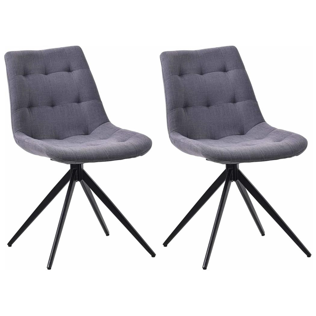 Im 2er Set: Besucherstuhl KEATON STOFF, angenehm gepolstert und drehbar, Stoffbezug, Farbe Grau