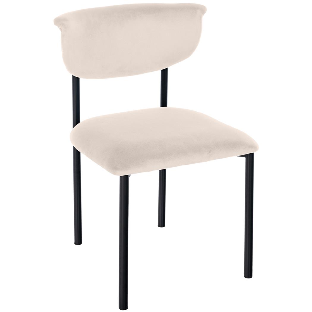 Besucherstuhl TUCKER, Metallgestell, gepolstert mit Samtbezug, Farbe Creme