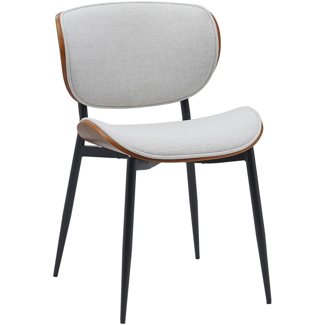 Besucherstuhl BRONSON, Holzgestell, Stoffpolsterung, Farbe walnuss/creme