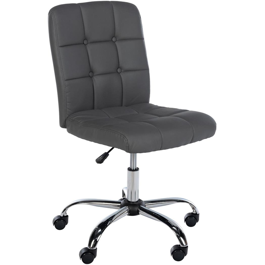 Bürostuhl PARKER, modernes Design, ohne Armlehnen, gepolstert, Kunstleder, Farbe Grau