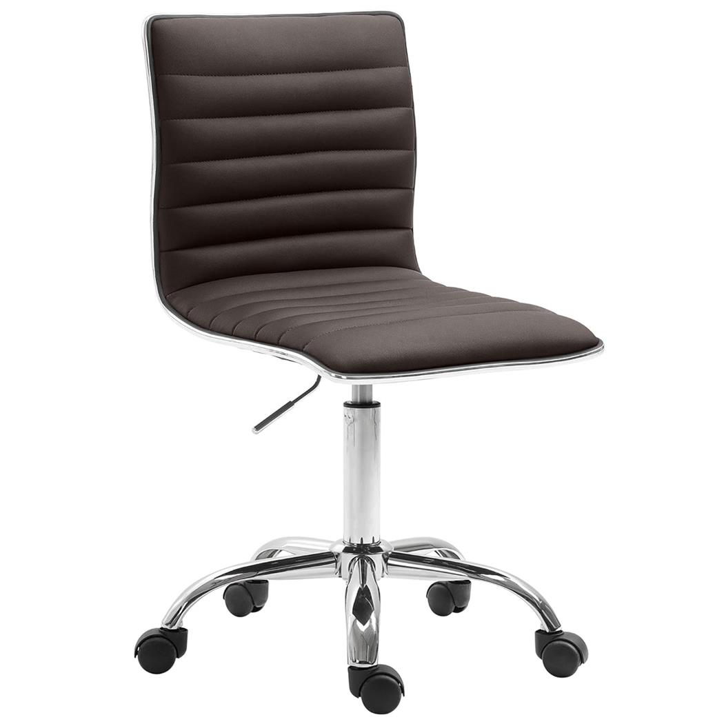 Bürostuhl WANG, modern und bequem, gepolstert, Kunstlederbezug, Farbe Braun