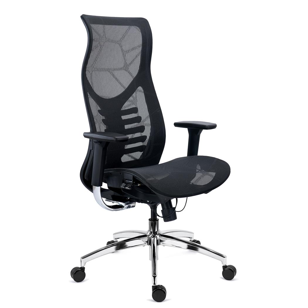 DEMO# Ergonomischer Bürostuhl VICTUS, Exklusives Design, Tiefenverstellbarer Sitz, Farbe Schwarz