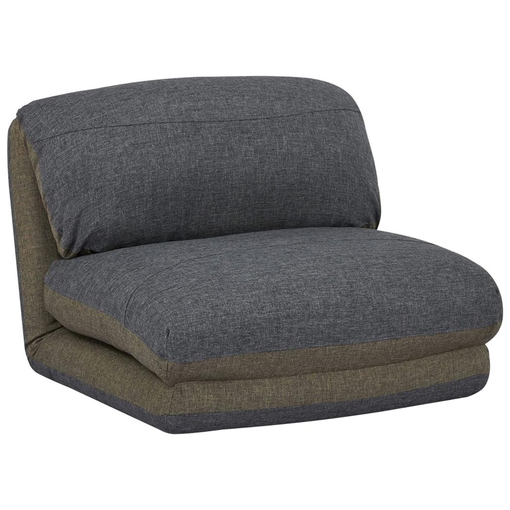 Schlafsessel NANTES, bequem gepolstert, praktisch und komfortabel, Stoffbezug, Farbe Khaki/ Dunkelgrau