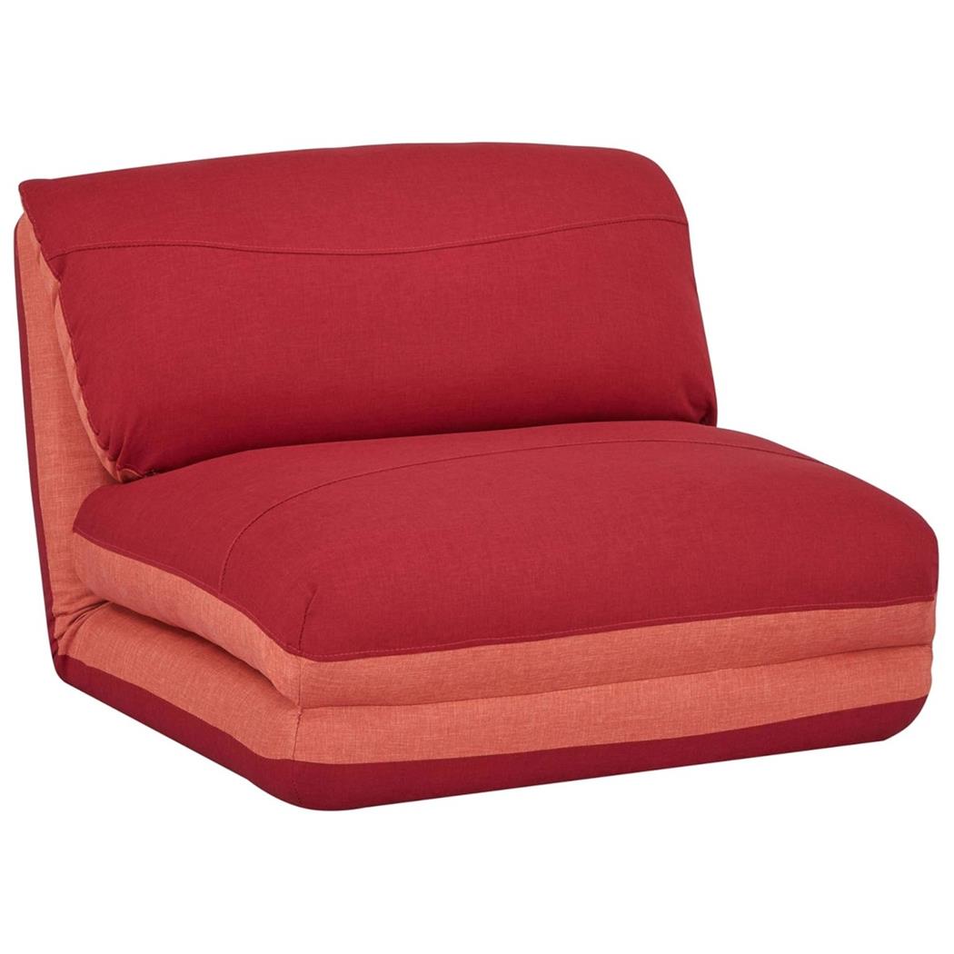 Schlafsessel NANTES, bequem gepolstert, praktisch und komfortabel, Stoffbezug, Farbe Orange/ Dunkelrot