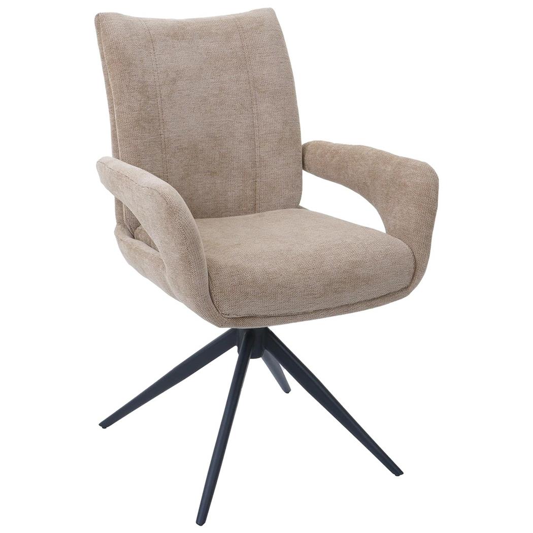 Besucherstuhl LELIA, drehbar, weich gepolstert, stillvolles Design, Stoff, Hellbraun