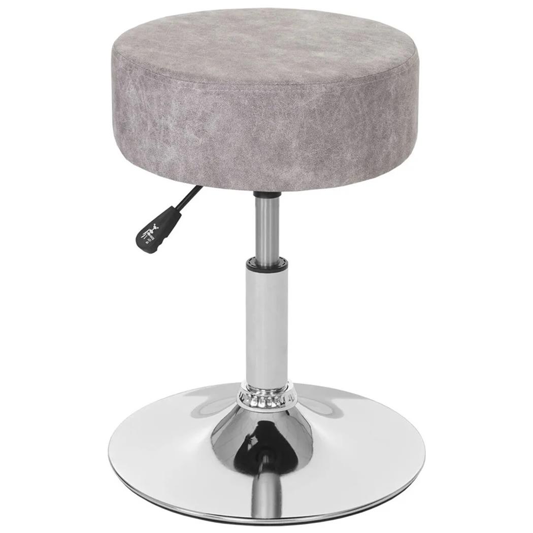 Arbeitshocker DANKO, 360º drehbar, höhenverstellbar, Polstersitz, Wildlederimitat, Farbe Vintage Grau