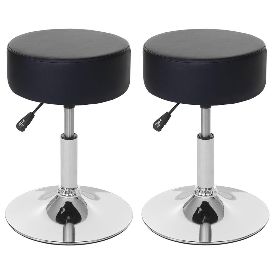 Im 2er Set: Arbeitshocker DANKO, 360º drehbar, höhenverstellbar, Polstersitz, Kunstleder, Farbe Schwarz