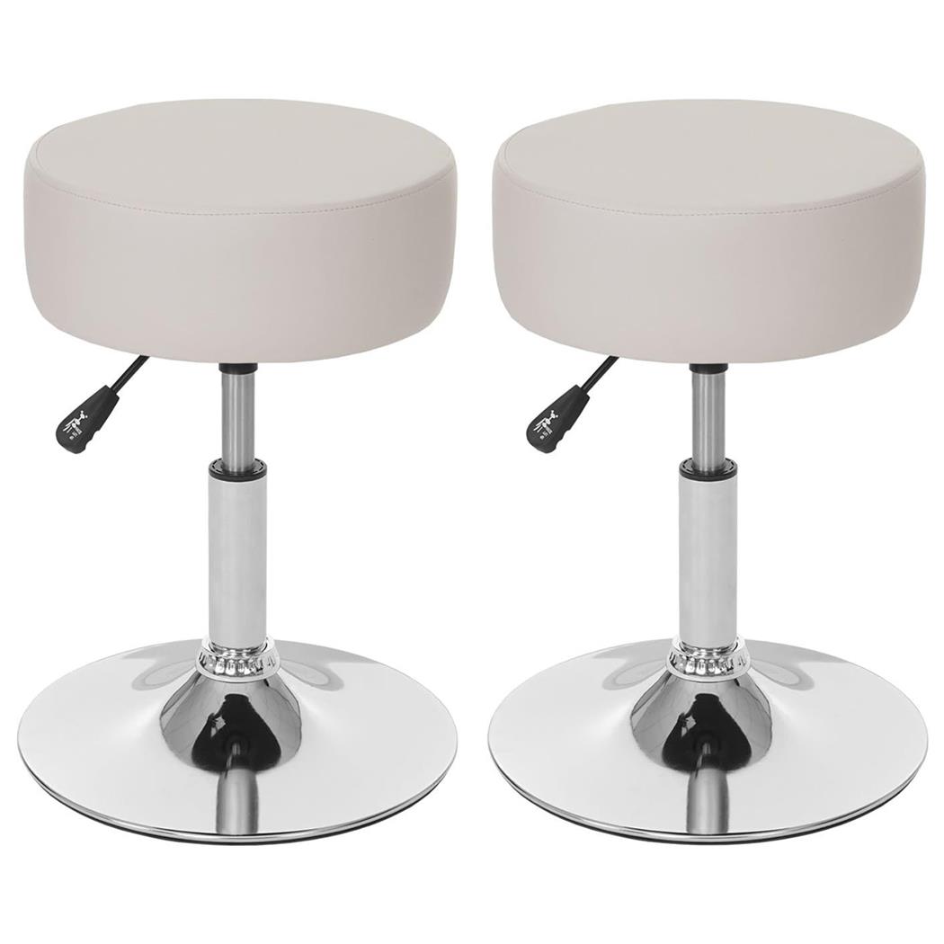 Im 2er Set: Arbeitshocker DANKO, 360º drehbar, höhenverstellbar, Polstersitz, Kunstleder, Farbe Creme