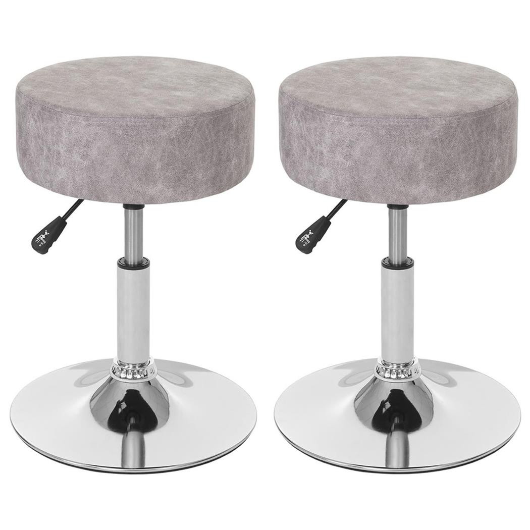 Im 2er Set: Arbeitshocker DANKO, 360º drehbar, höhenverstellbar, Polstersitz, Wildlederimitat, Farbe Vintage Grau