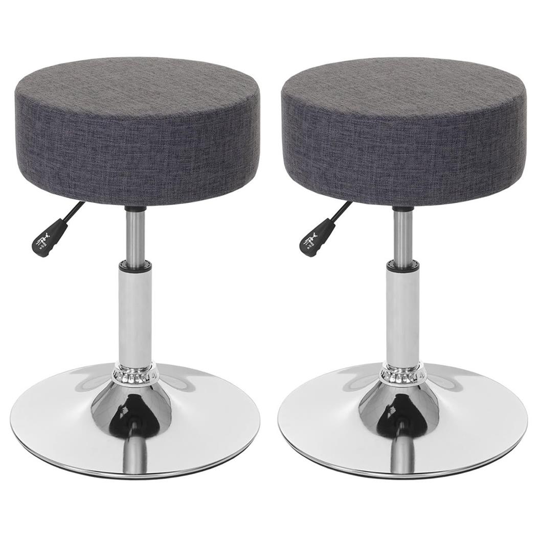 Im 2er Set: Arbeitshocker DANKO, 360º drehbar, höhenverstellbar, Polstersitz, Stoff, Farbe Grau