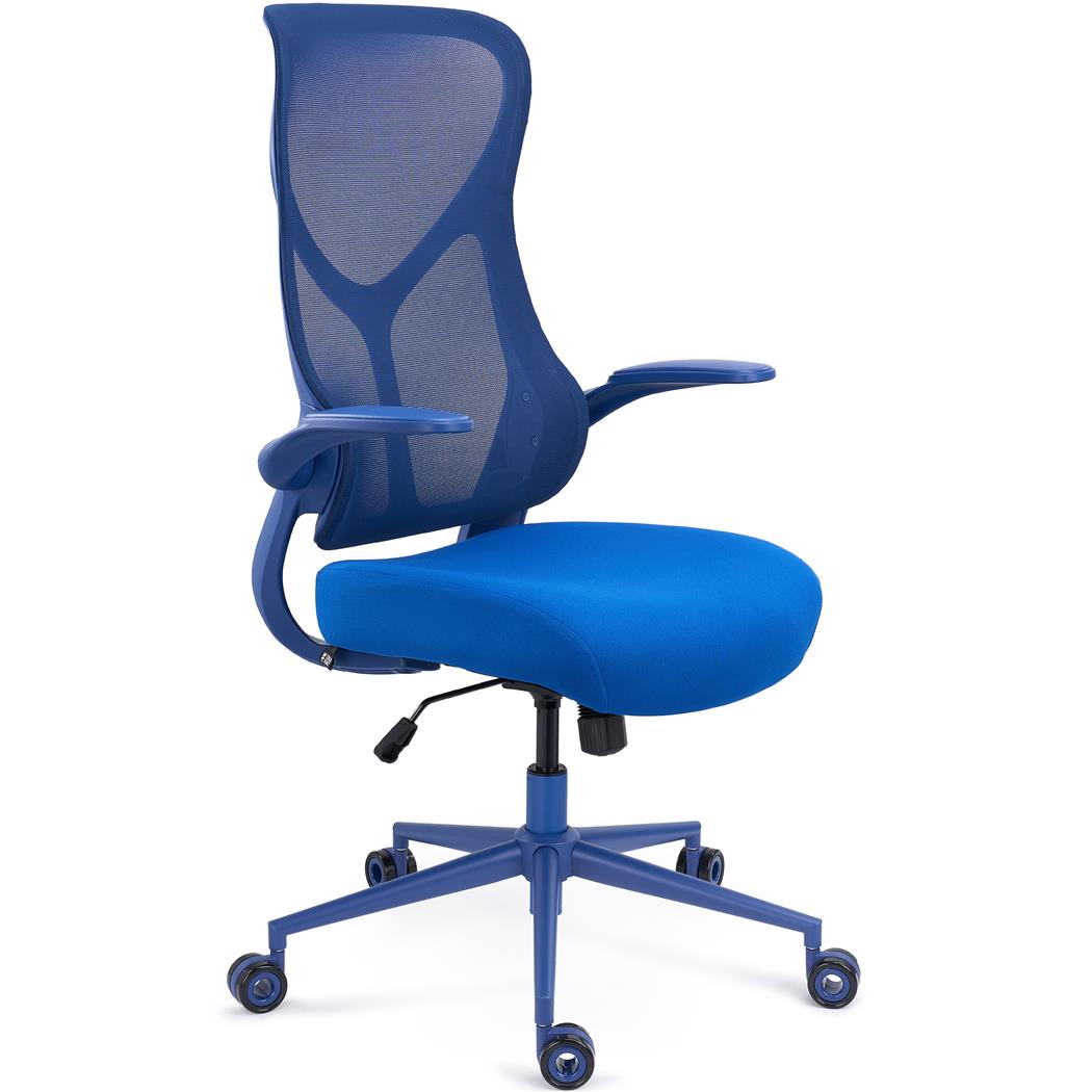 Ergonomischer Bürostuhl DAFNE COLOR, klappbare Armlehnen, großes Design und Qualität, ergonomisch, Farbe Blau