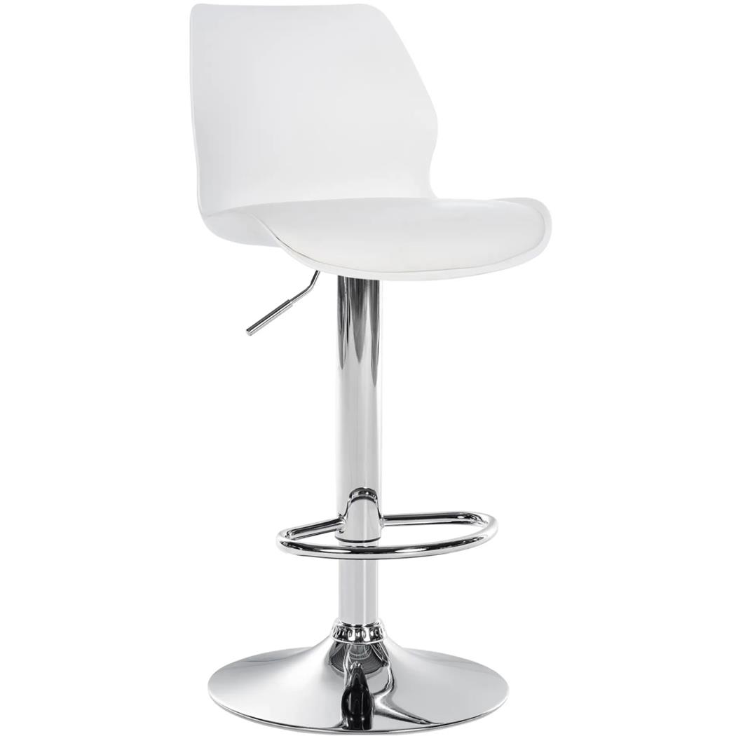 Bürohocker DALIAN, modern und vielseitig, Trompetenfuß, Kunstleder, Farbe Weiß