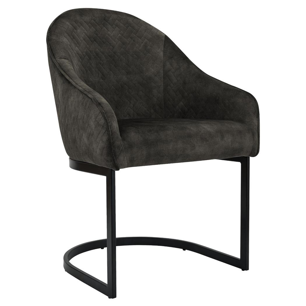 Besucherstuhl TIKA, modernes Design, Metallgestell, Samtbezug, Braun