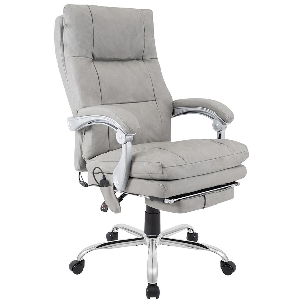 Chefsessel SARMI, Massagefunktion, Metallgestell, Kunstleder, Farbe Grau