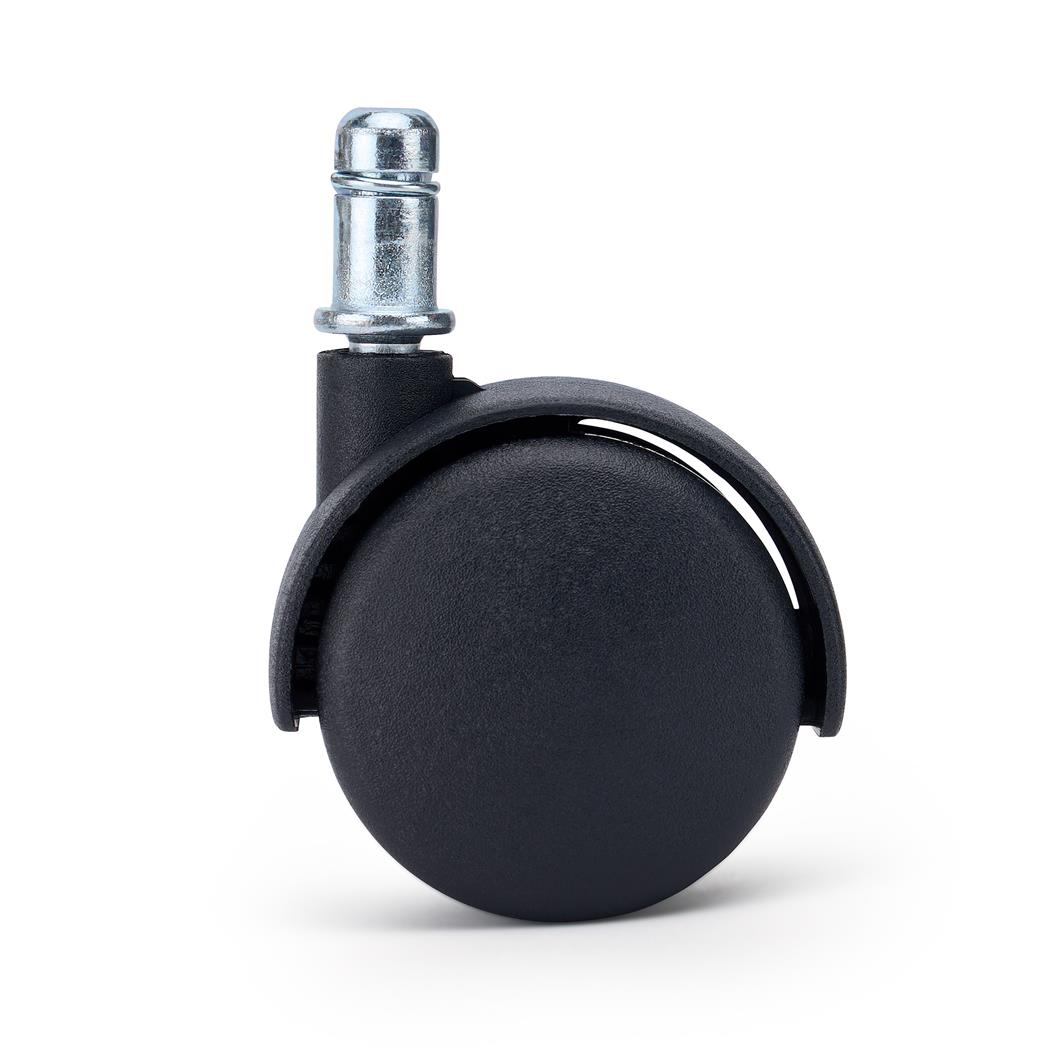 5er Set Bürostuhlrollen MOVE, 11x50 mm, abgerundete Felge, Farbe Schwarz