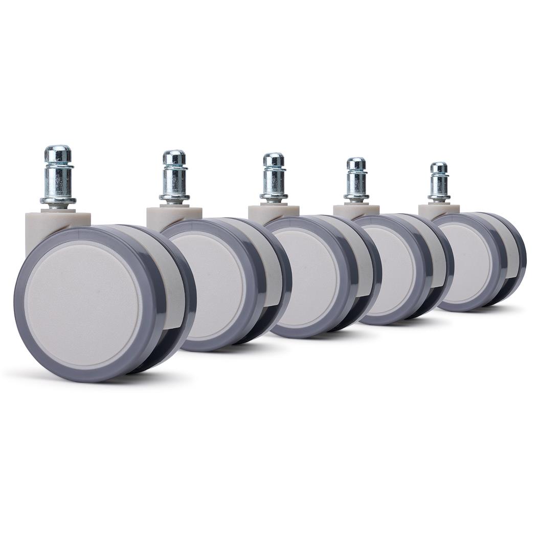 5er Set Rollen EVOX, 11mm Stift, schlichtes zeitloses Design, Farbe Grau