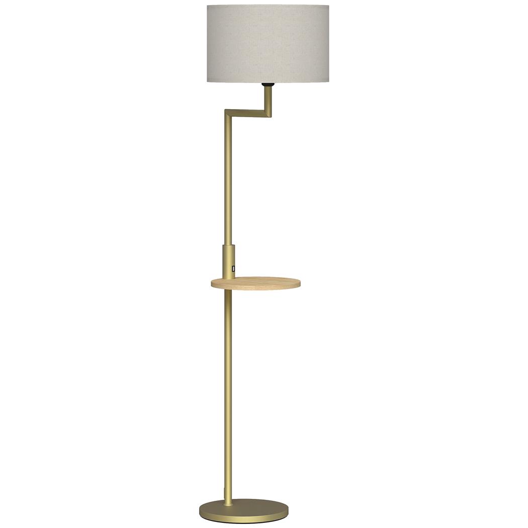Bürostehlampe LUMOS, Maße Ø40x170 cm, elegantes Design mit integrierter Ablage, Farbe Gold
