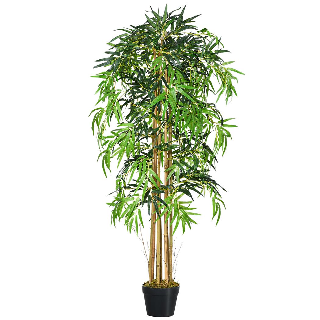 Büropflanze TIJUCA, künstlicher Bambus naturgetreu, Höhe 150cm, in schwarzem Topf