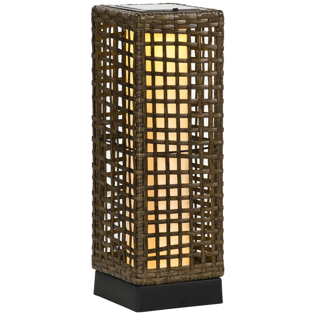 Bürolampe NEXO, Solarlampe mit Rattangeflecht, Höhe 46 cm, Farbe Braun