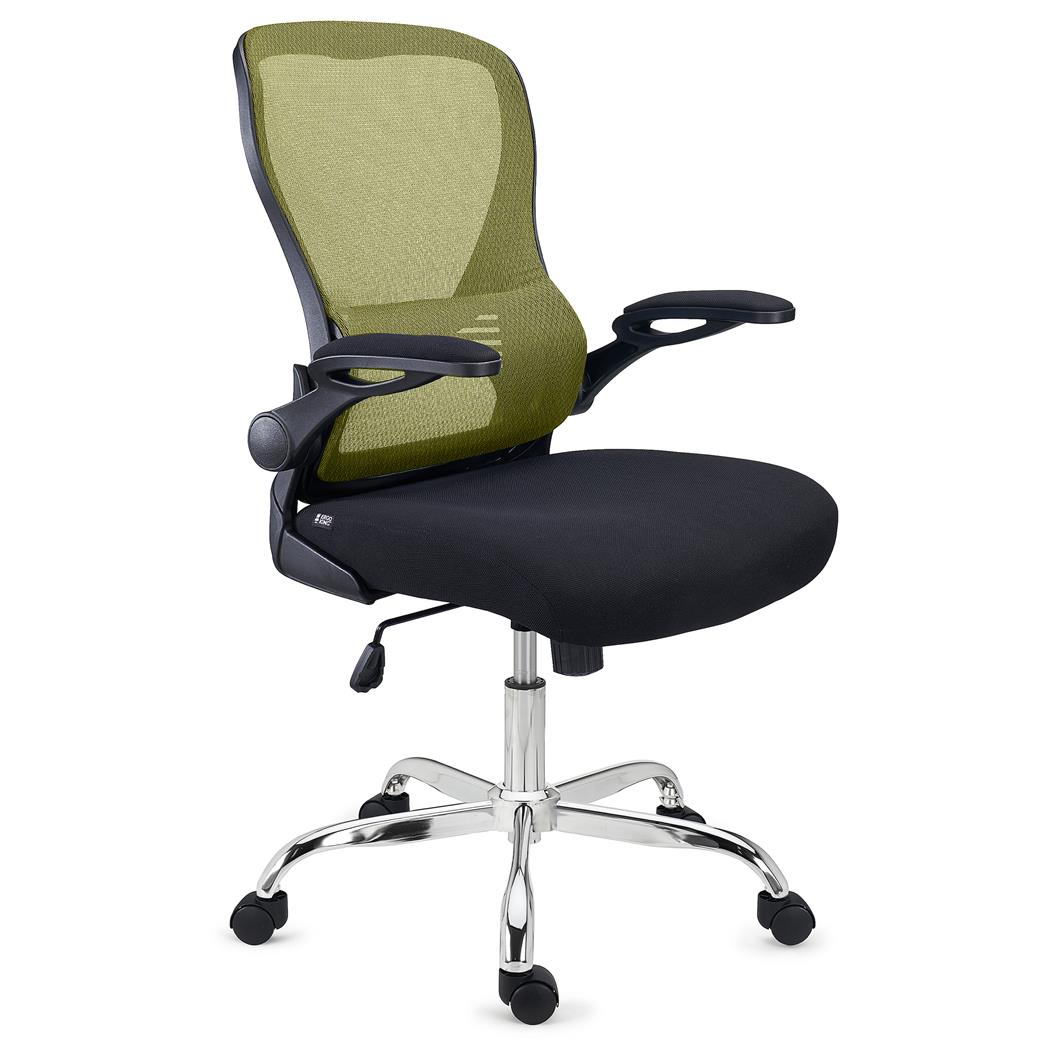 DEMO# Ergonomischer Bürostuhl CORFU, klappbare Armlehnen, ergonomisches Design, Farbe Grün